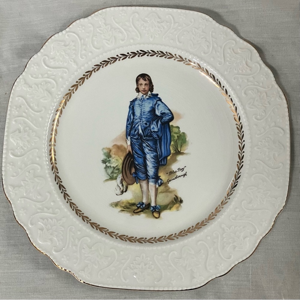 Antique Stratford by Wood & Sons Burslem England plate / golde tone trim